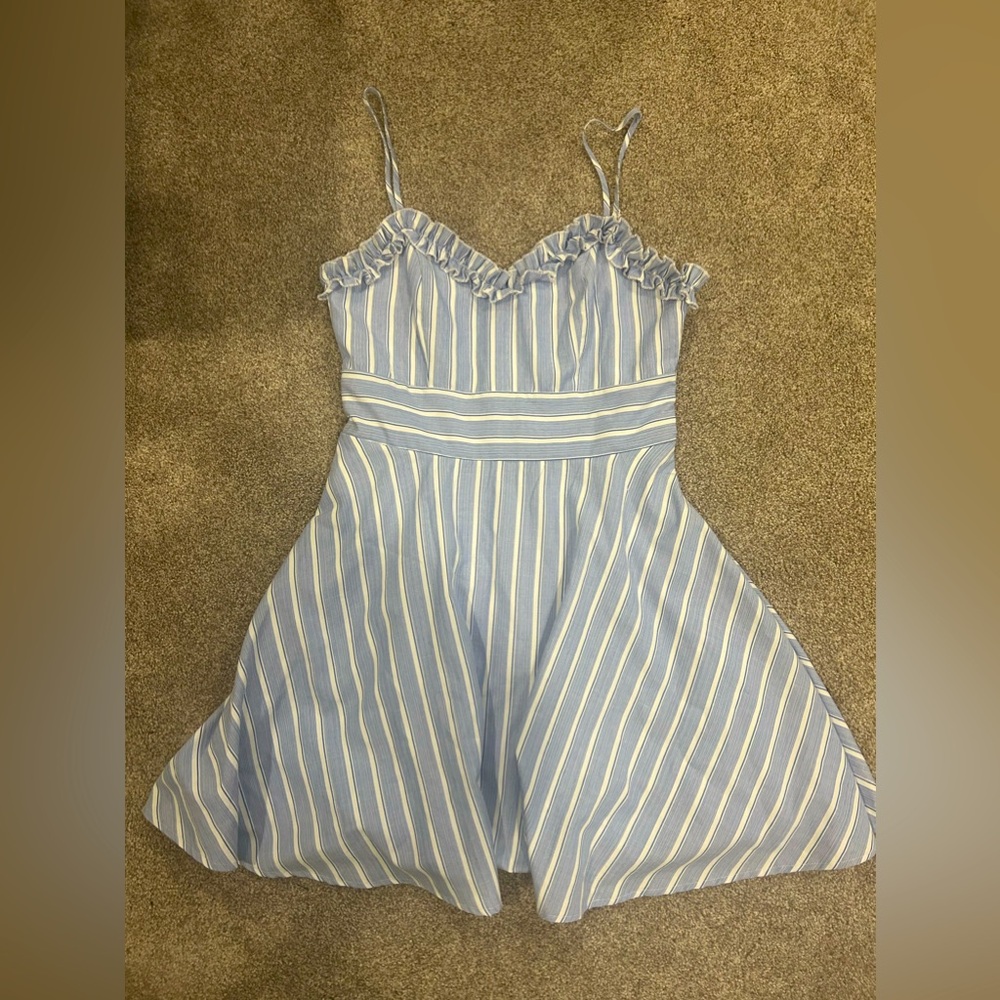 Light blue and white ruffle dress